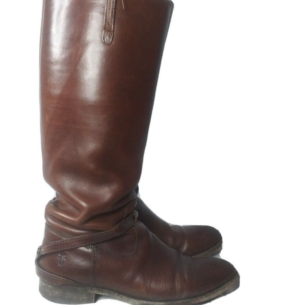 Frye Lindsay Riding Boots Chilli Brown Size 9 B